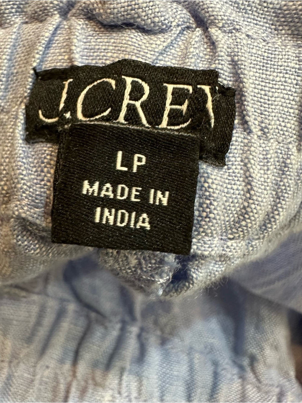 J. Crew Women's Elastic Waist Drawstring 100% Linen Pants Size LP Blue - Picture 8 of 9